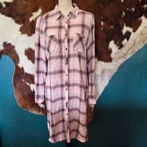 Maurices Beige and Brown Checkered Dress